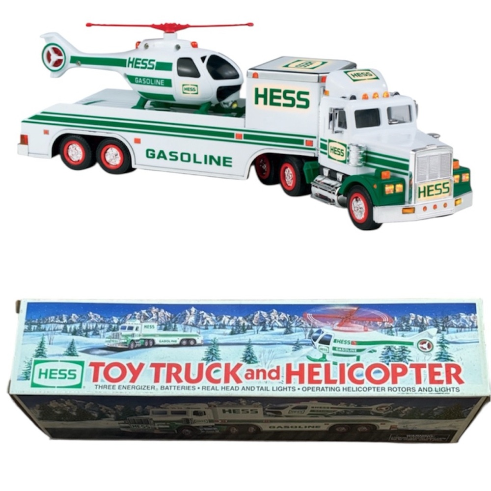 Vintage Hess 1995 Toy Truck and Helicopter collectible toy